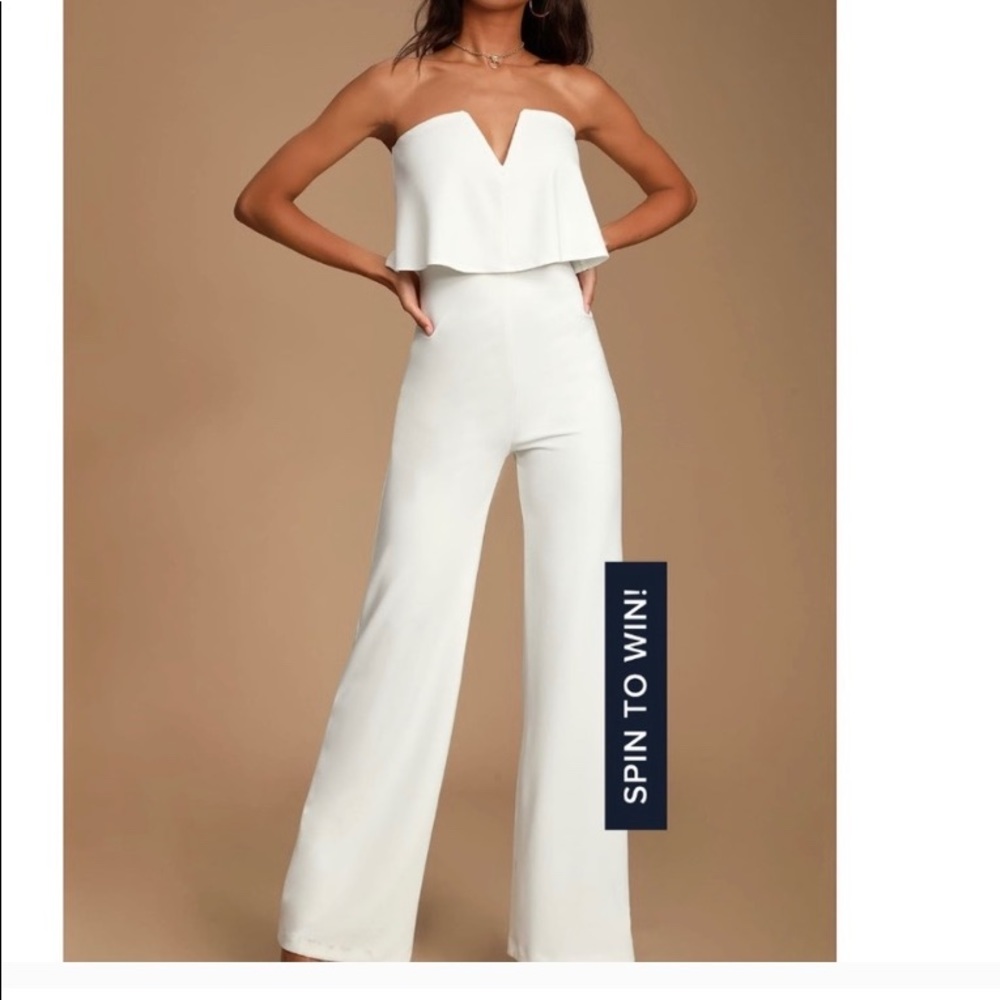 Lulu’s White Jumpsuit Romper Pants Bridal